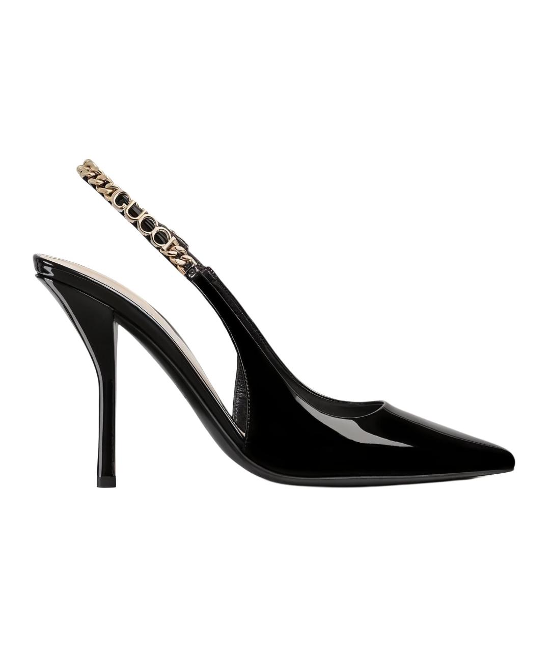GUCCI Черные кожаные босоножки, фото 1