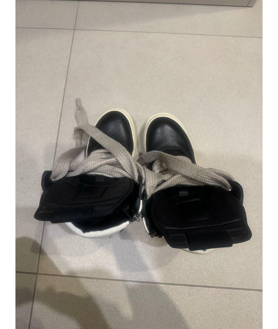 RICK OWENS Черные кожаные кеды, фото 3