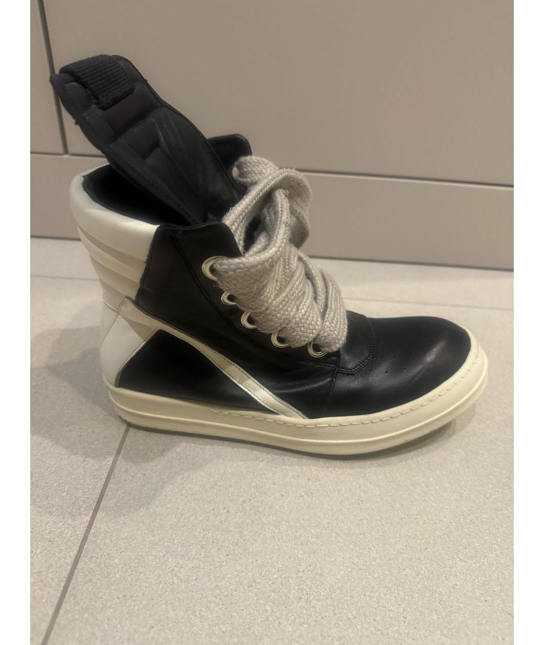 RICK OWENS Черные кожаные кеды, фото 5