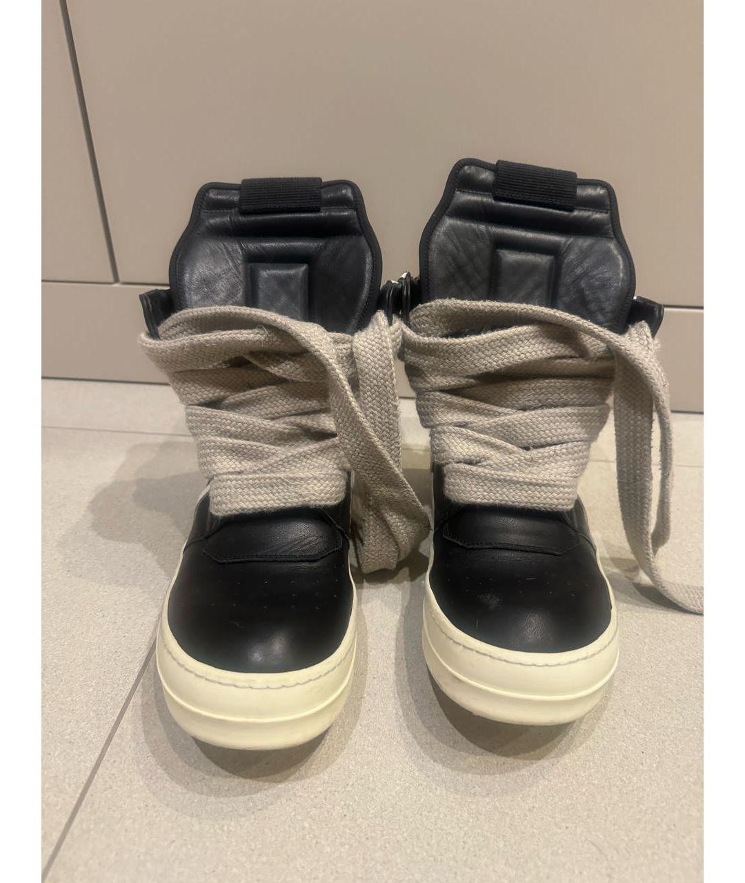 RICK OWENS Черные кожаные кеды, фото 2