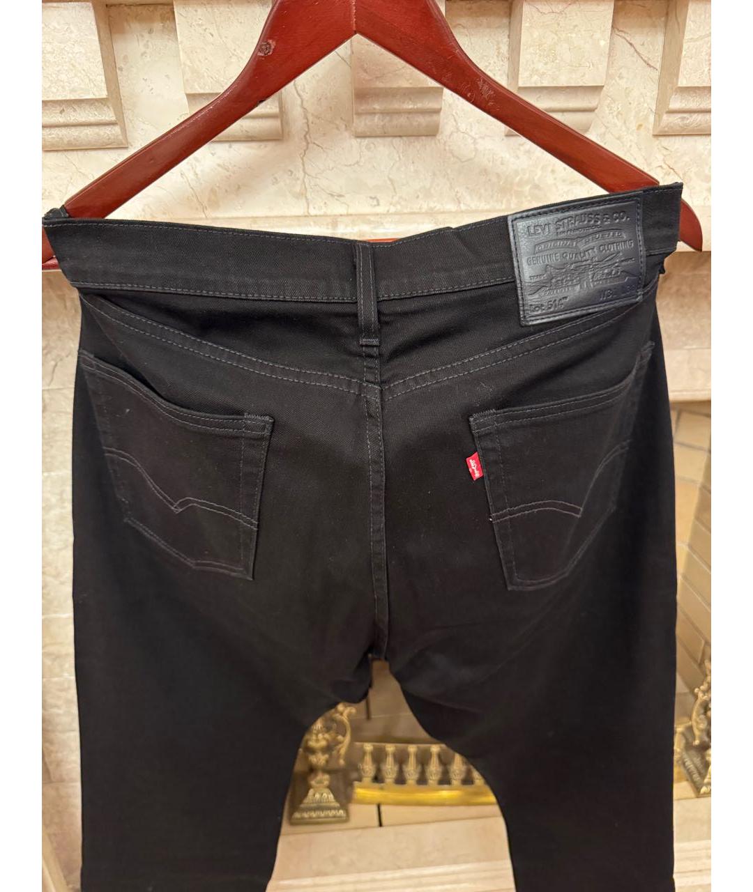 LEVI'S Черные хлопко-эластановые прямые джинсы, фото 2