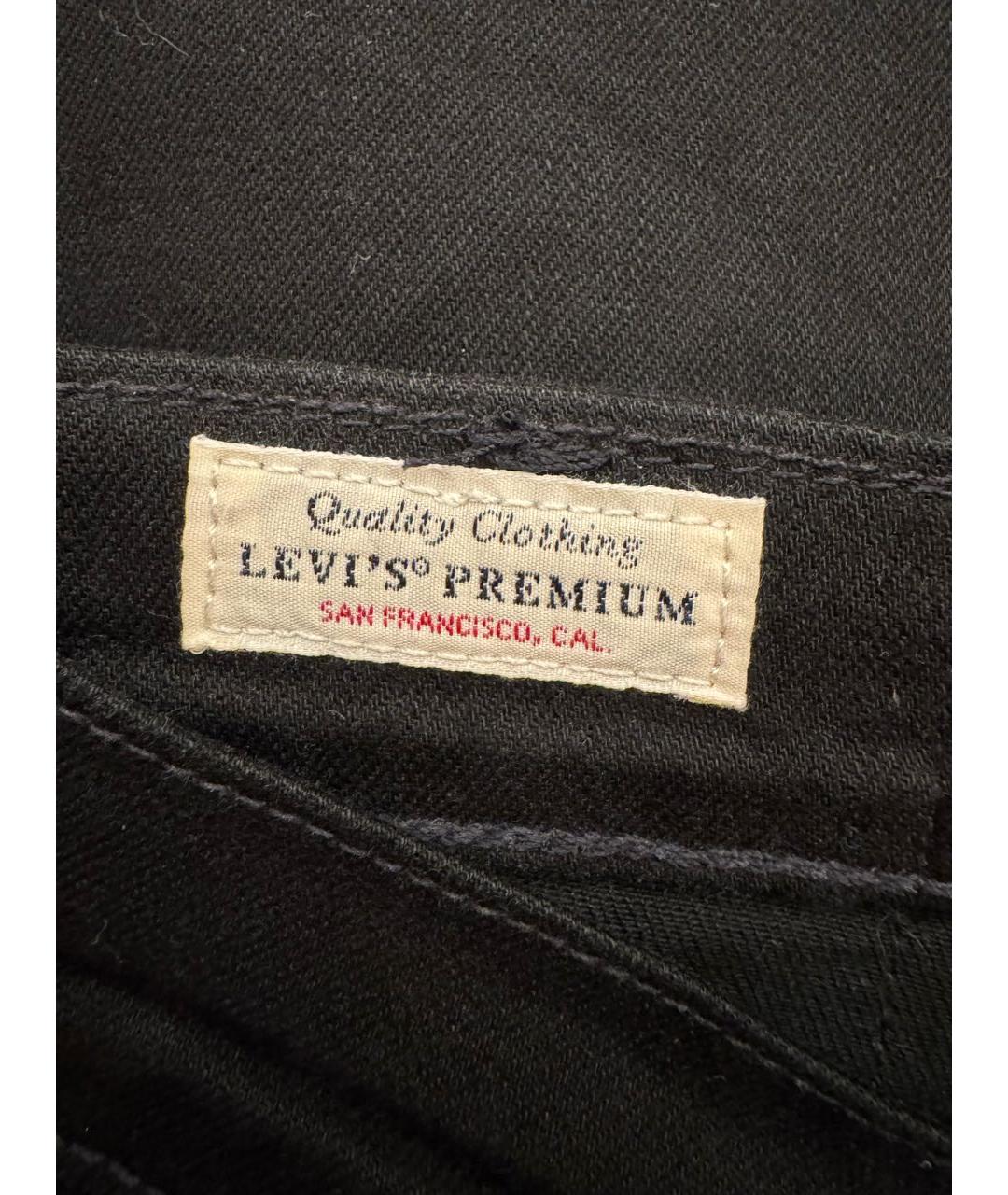 LEVI'S Черные хлопко-эластановые прямые джинсы, фото 7