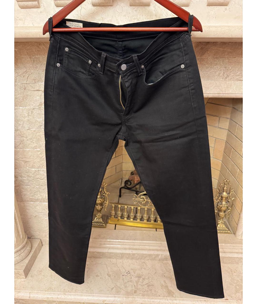 LEVI'S Черные хлопко-эластановые прямые джинсы, фото 9