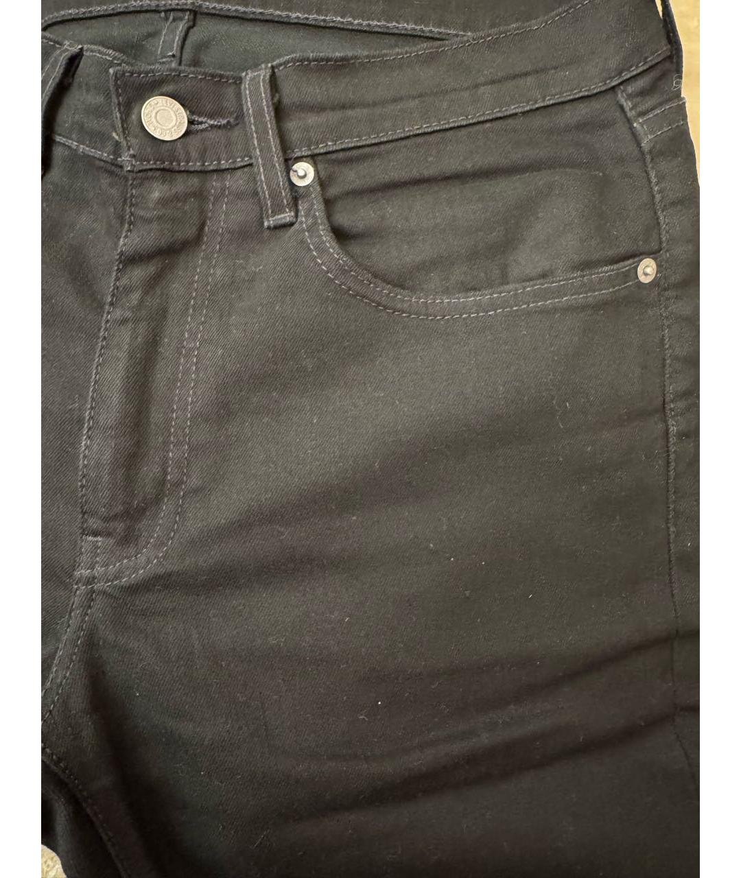 LEVI'S Черные хлопко-эластановые прямые джинсы, фото 4