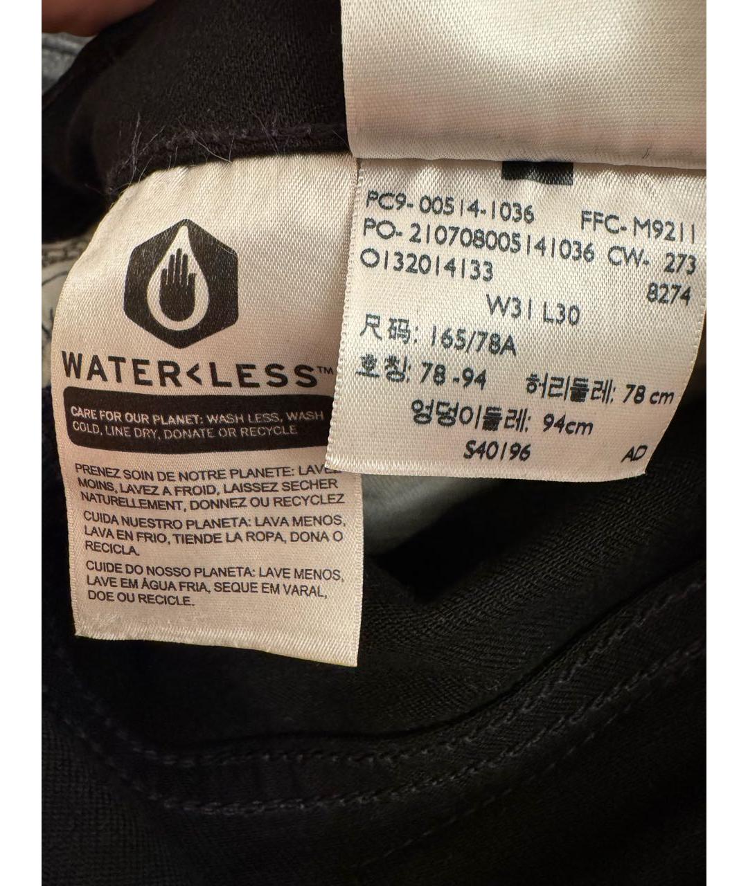 LEVI'S Черные хлопко-эластановые прямые джинсы, фото 8