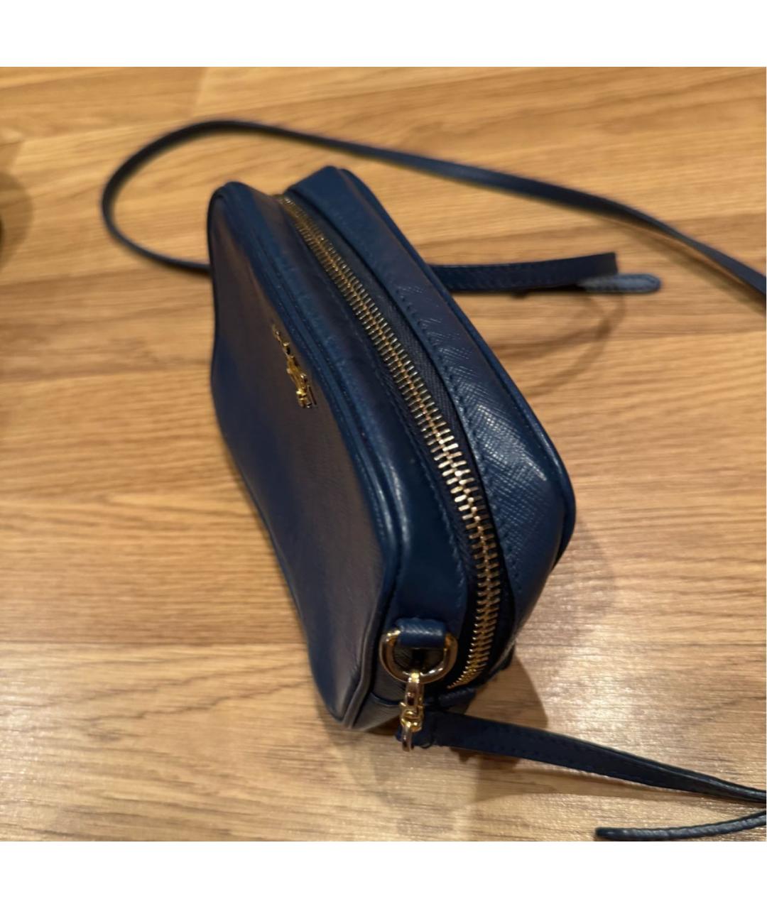 PRADA Темно-синяя кожаная сумка через плечо, фото 3