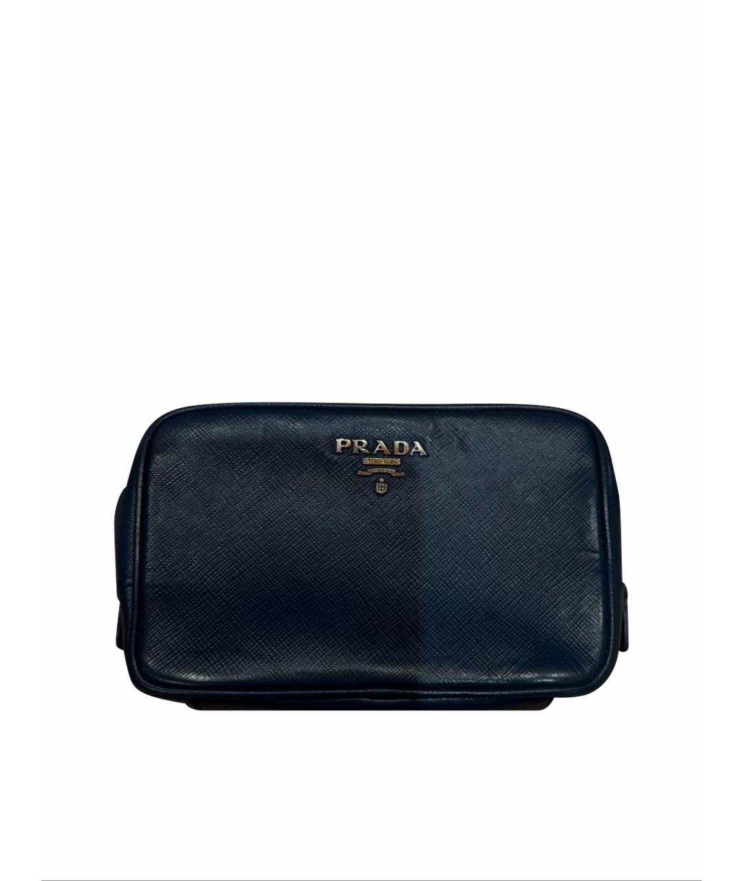 PRADA Темно-синяя кожаная сумка через плечо, фото 1