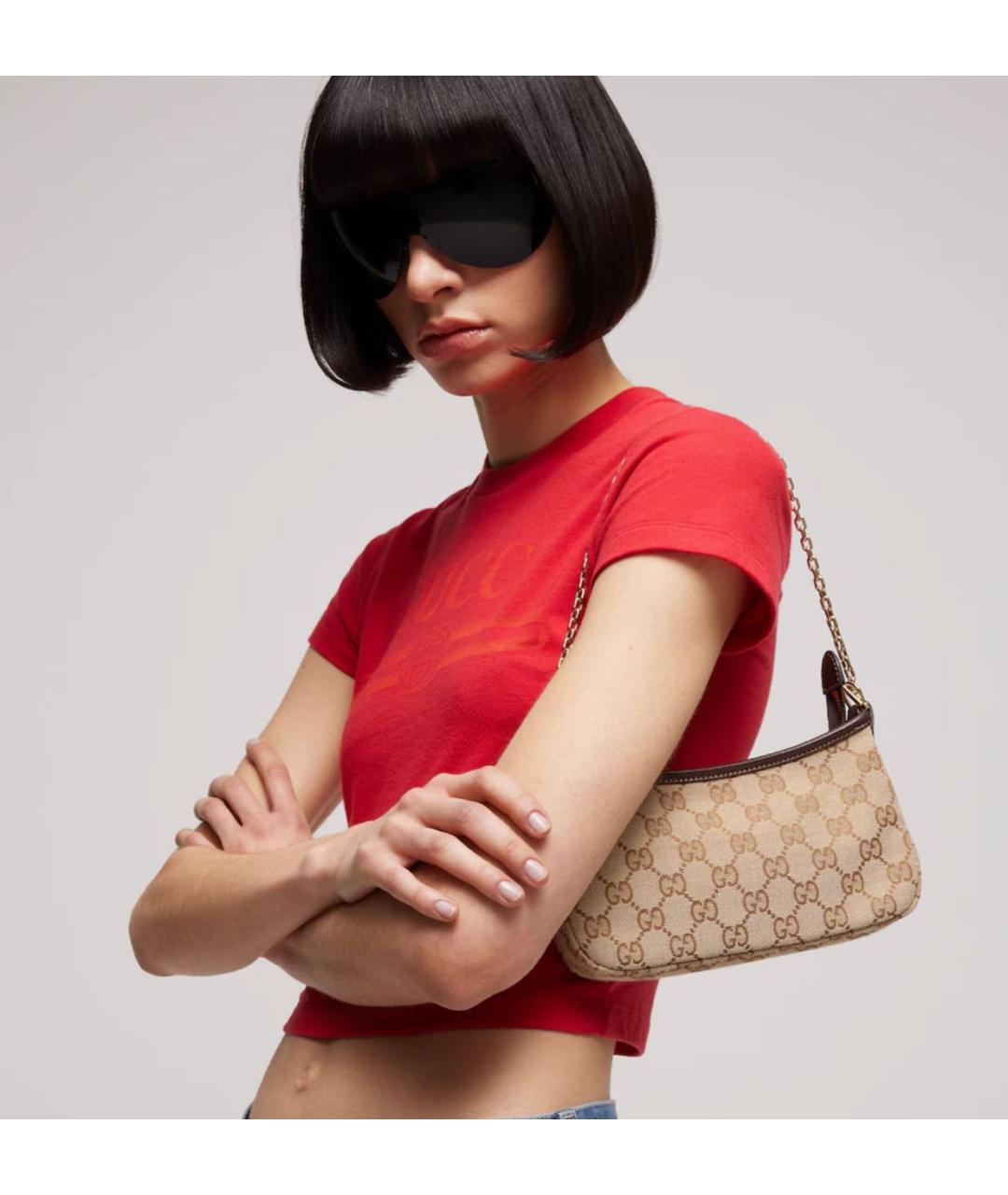 GUCCI Бежевая сумка с короткими ручками, фото 2