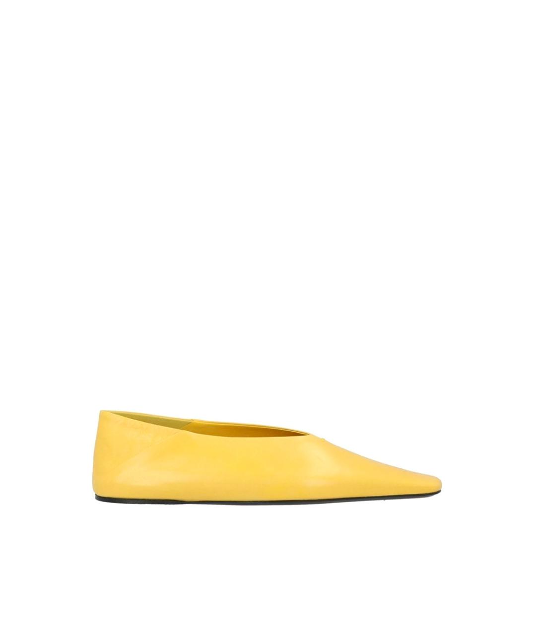 JIL SANDER Желтые кожаные балетки, фото 1
