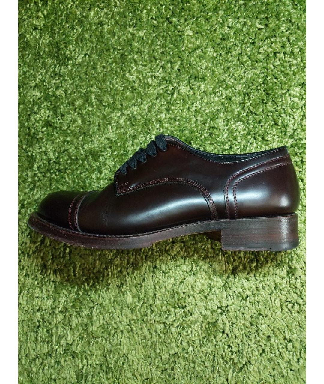 SANTONI Бордовые кожаные туфли, фото 9