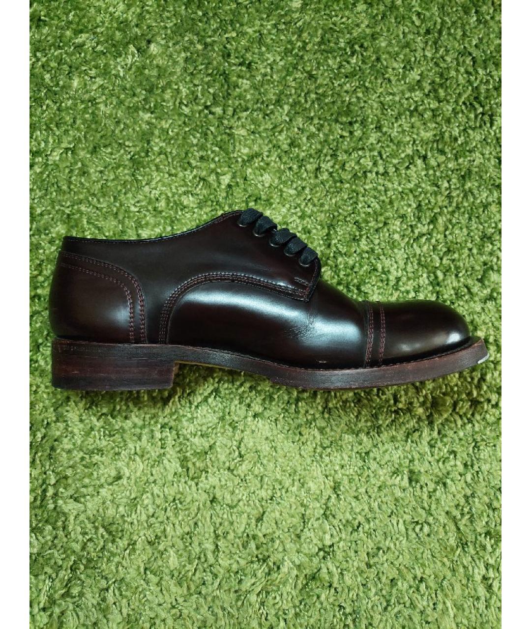 SANTONI Бордовые кожаные туфли, фото 6