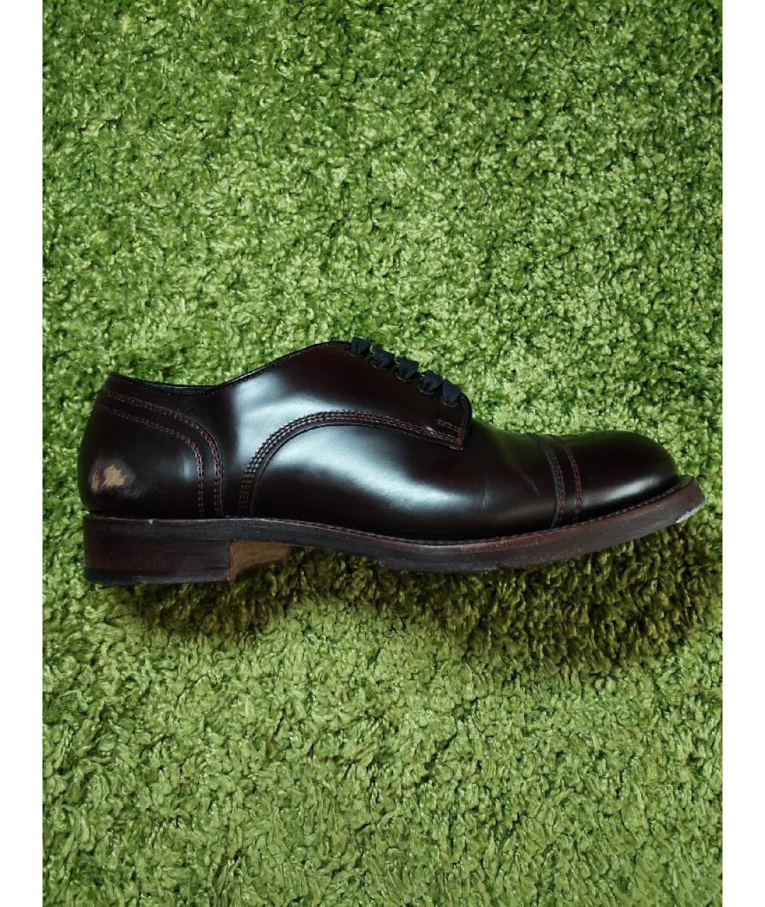 SANTONI Бордовые кожаные туфли, фото 7