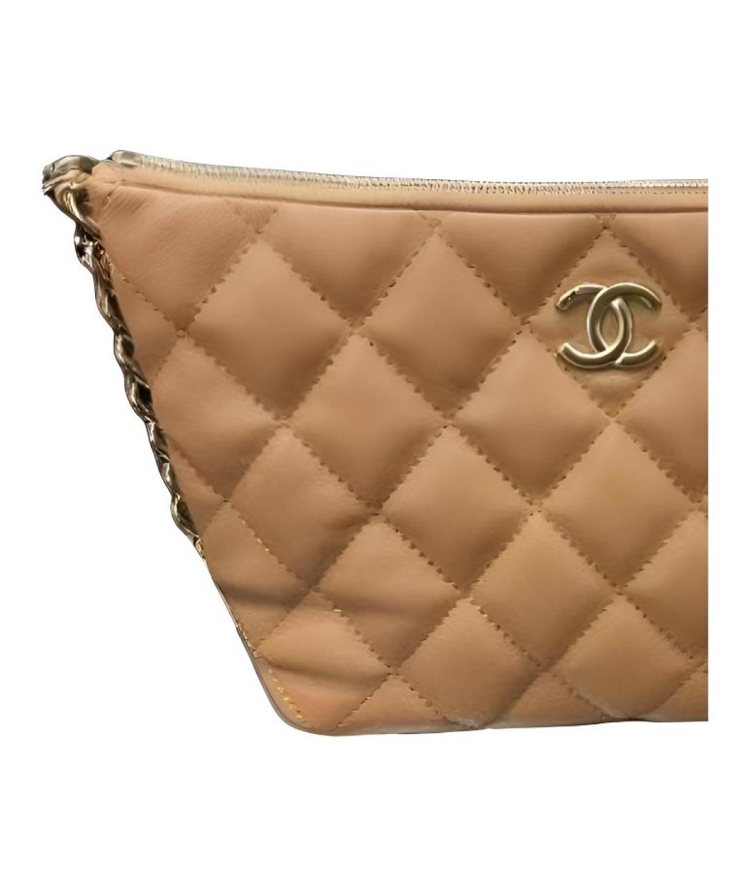 CHANEL Бежевая кожаная сумка через плечо, фото 2
