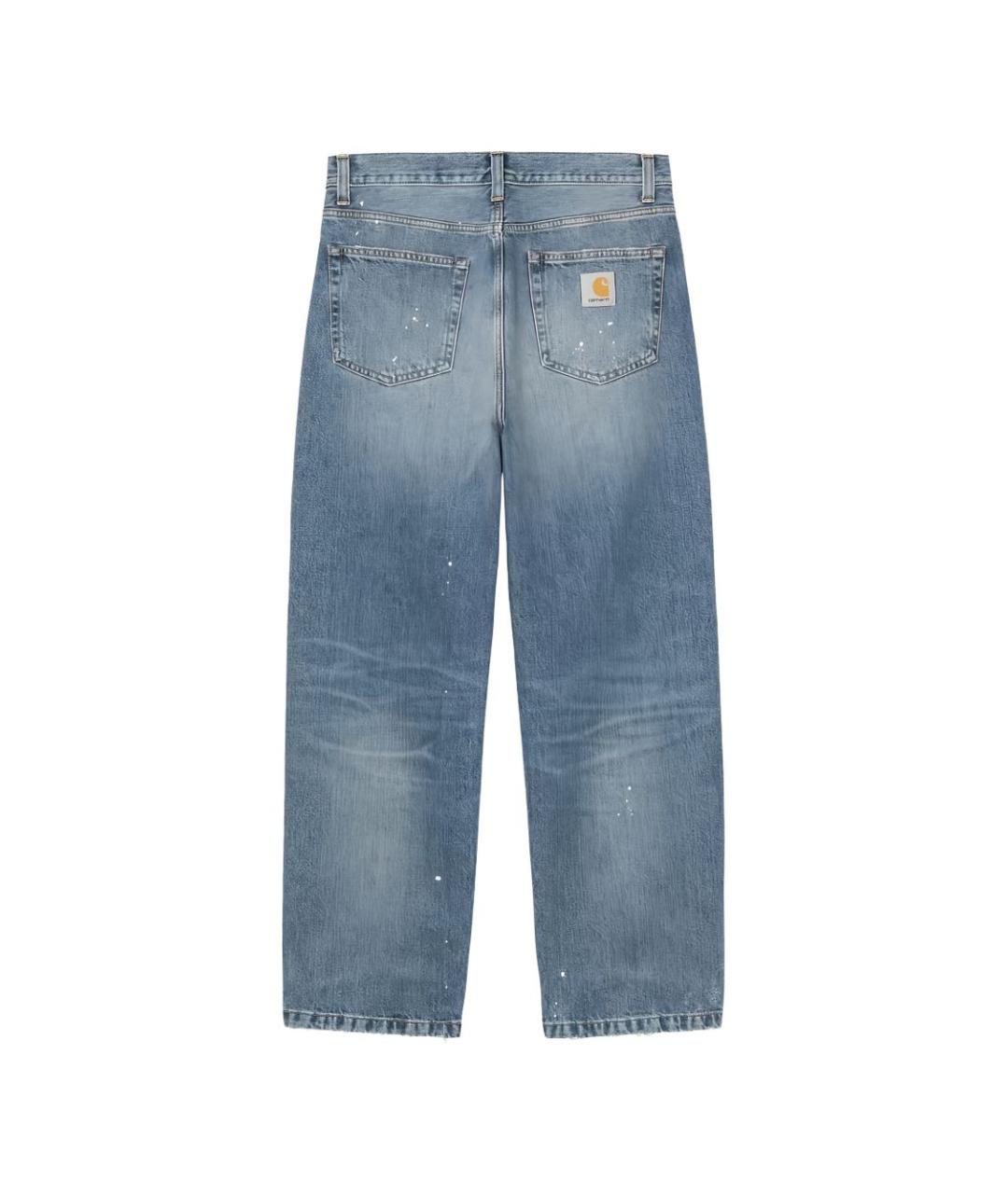 CARHARTT WIP Синие хлопковые прямые джинсы, фото 3