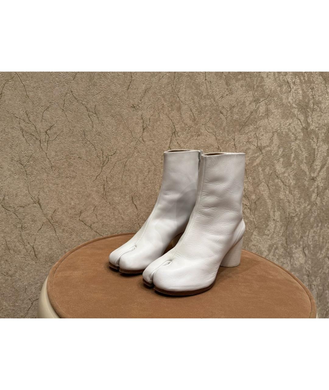 MAISON MARGIELA Белые кожаные ботильоны, фото 5