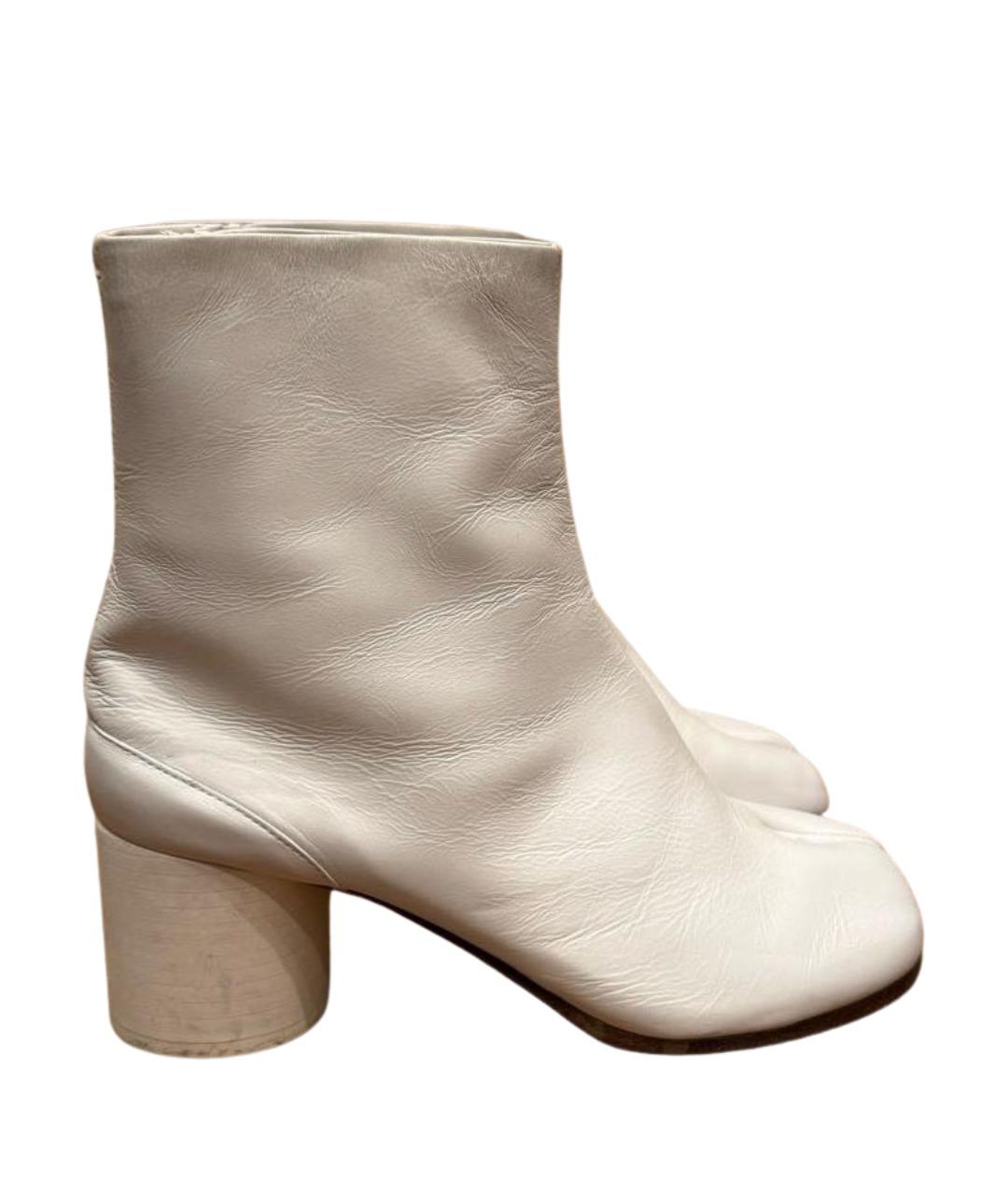 MAISON MARGIELA Белые кожаные ботильоны, фото 1