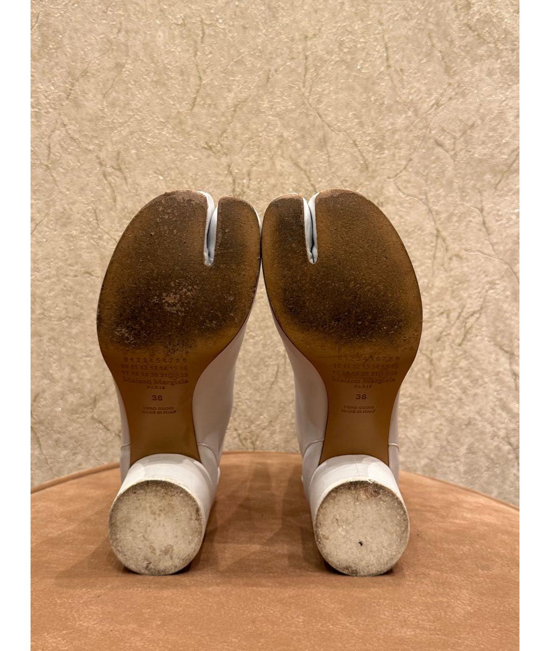 MAISON MARGIELA Белые кожаные ботильоны, фото 6