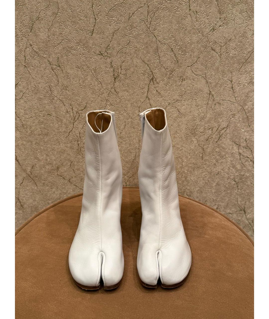 MAISON MARGIELA Белые кожаные ботильоны, фото 2