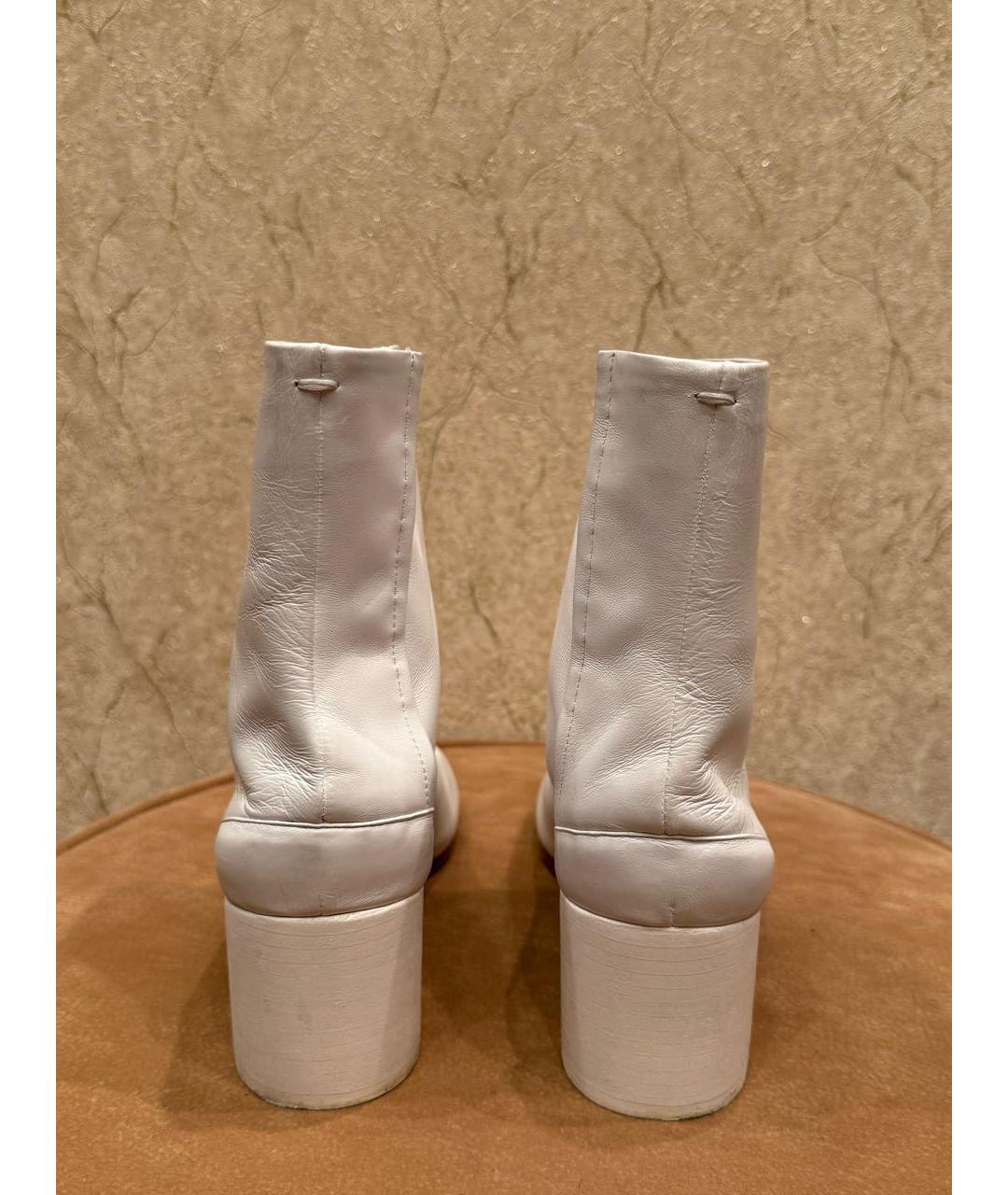 MAISON MARGIELA Белые кожаные ботильоны, фото 4