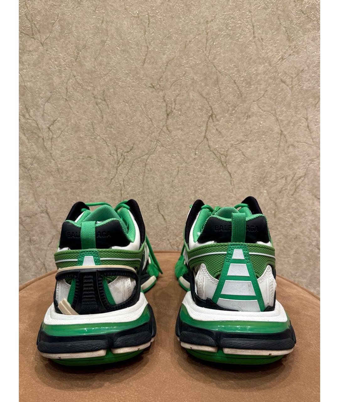 BALENCIAGA Зеленые текстильные низкие кроссовки / кеды, фото 4