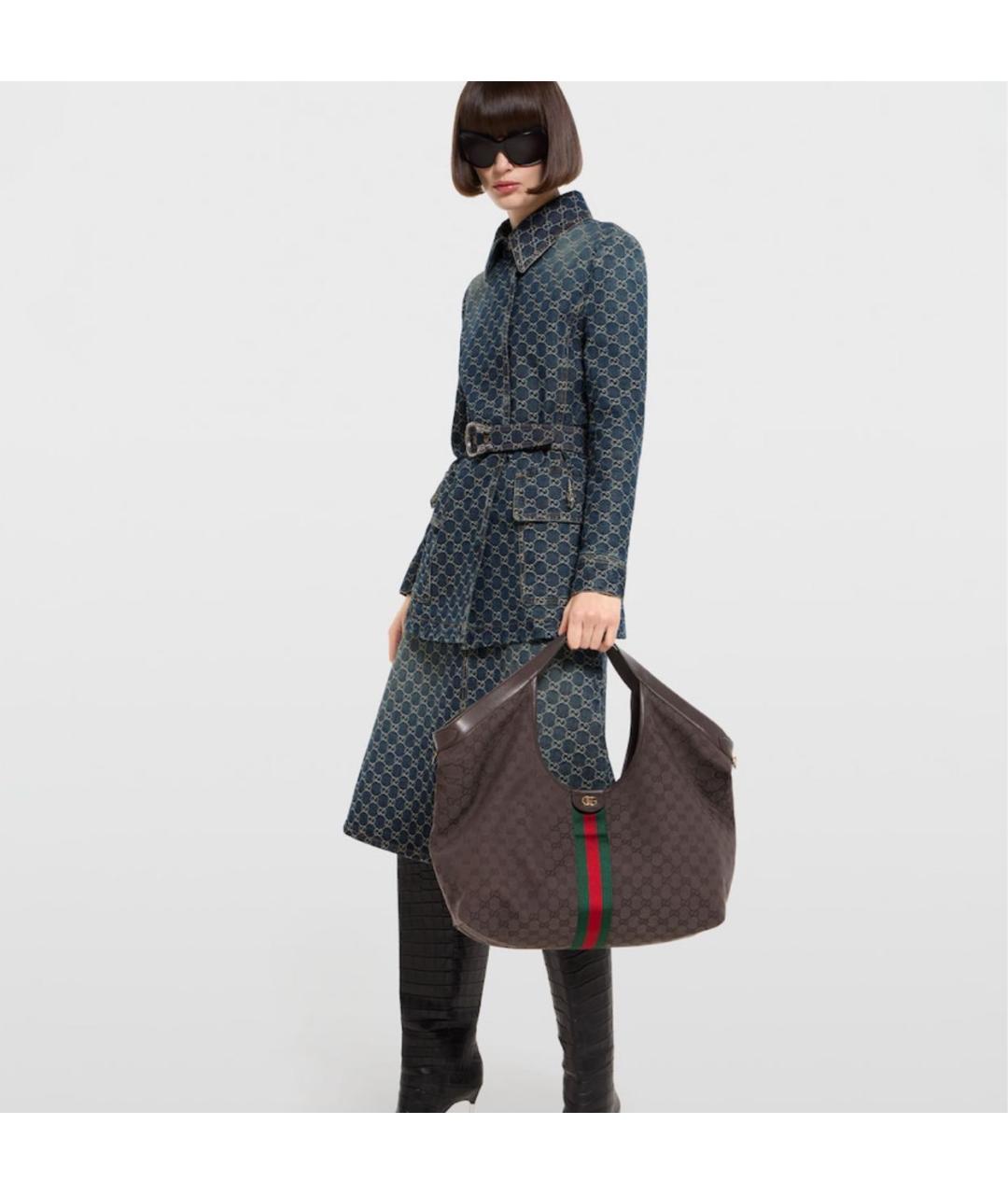 GUCCI Коричневая сумка тоут, фото 3