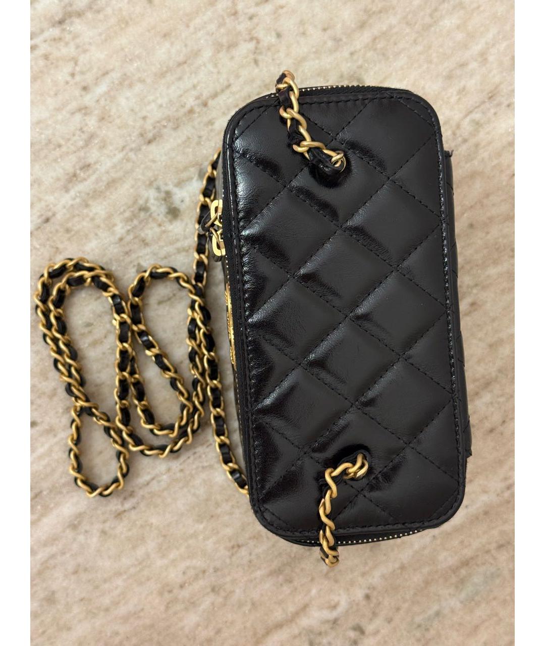 CHANEL Черная кожаная сумка через плечо, фото 4