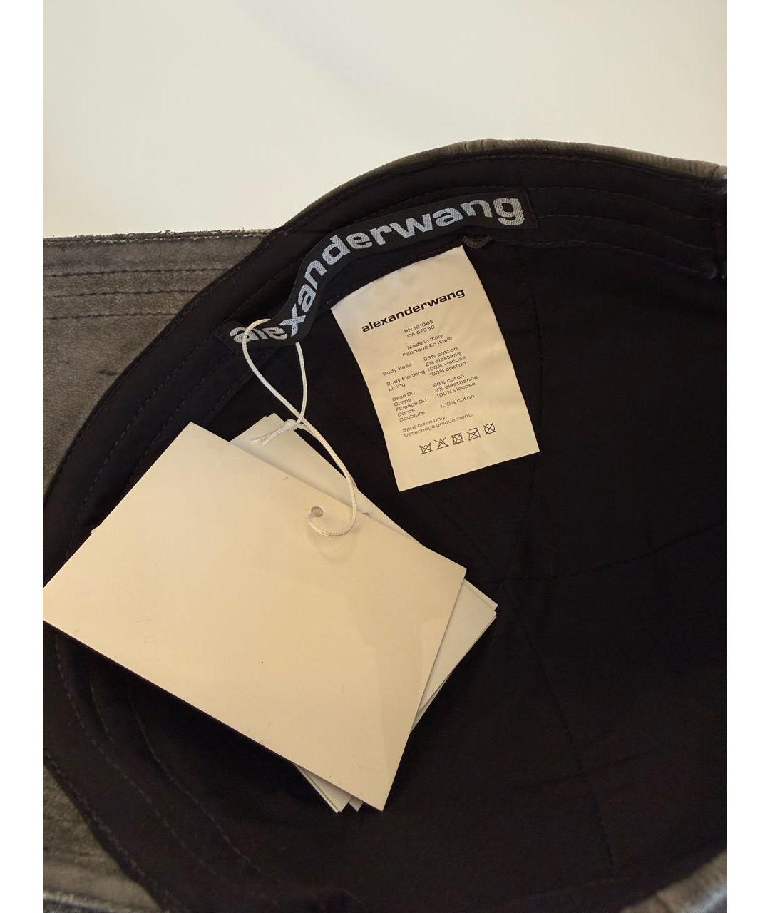 ALEXANDER WANG Антрацитовая хлопковая кепка/бейсболка, фото 6