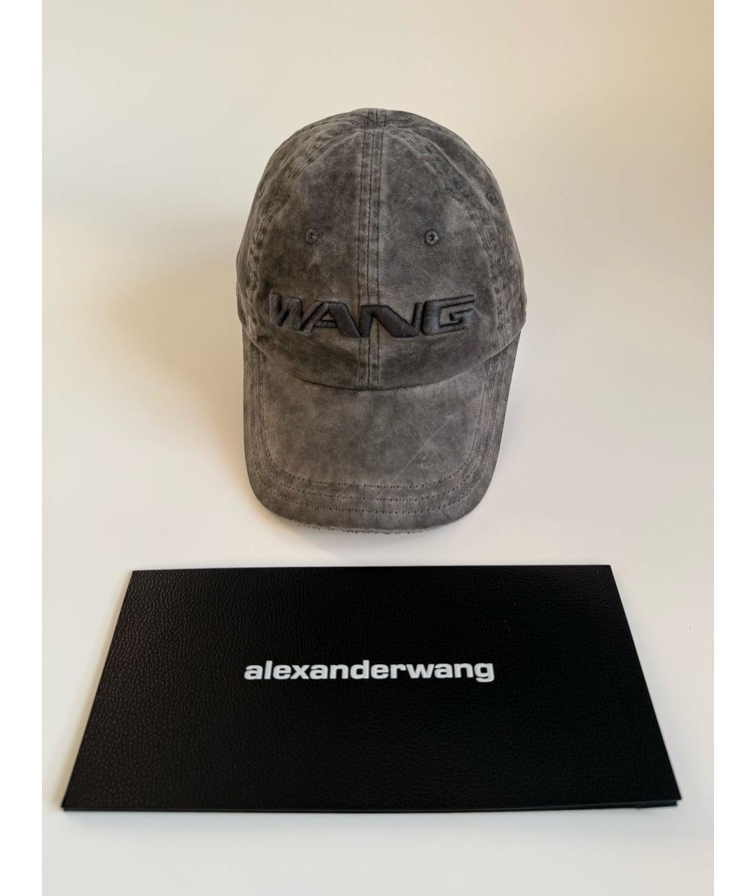 ALEXANDER WANG Антрацитовая хлопковая кепка/бейсболка, фото 7