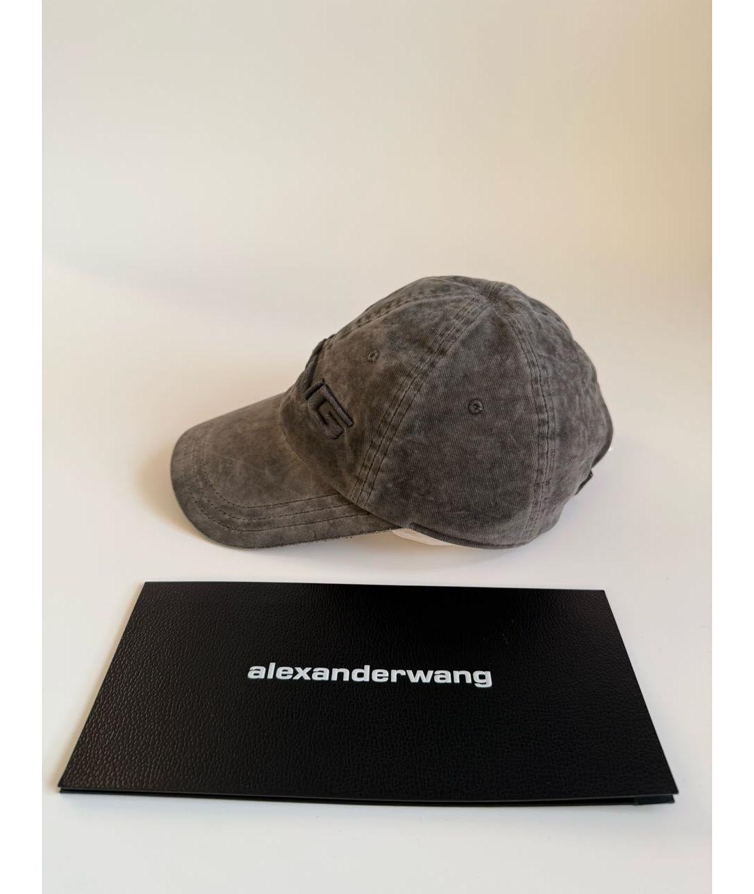 ALEXANDER WANG Антрацитовая хлопковая кепка/бейсболка, фото 3