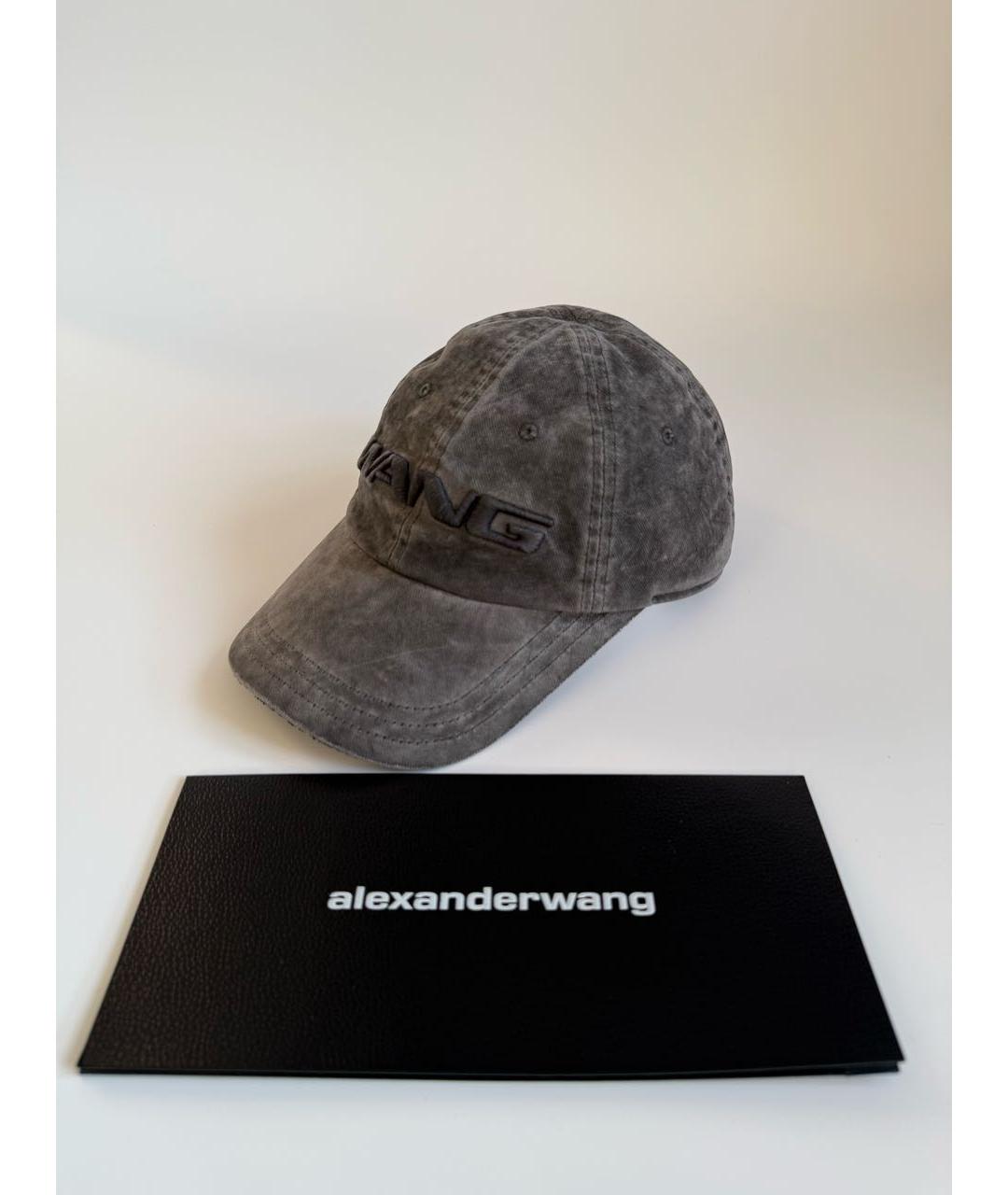 ALEXANDER WANG Антрацитовая хлопковая кепка/бейсболка, фото 2