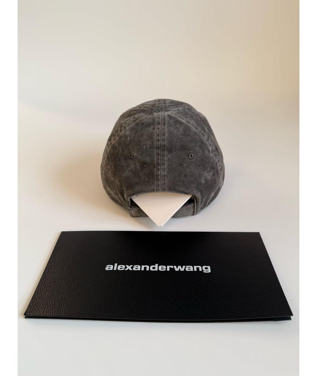 ALEXANDER WANG Антрацитовая хлопковая кепка/бейсболка, фото 4