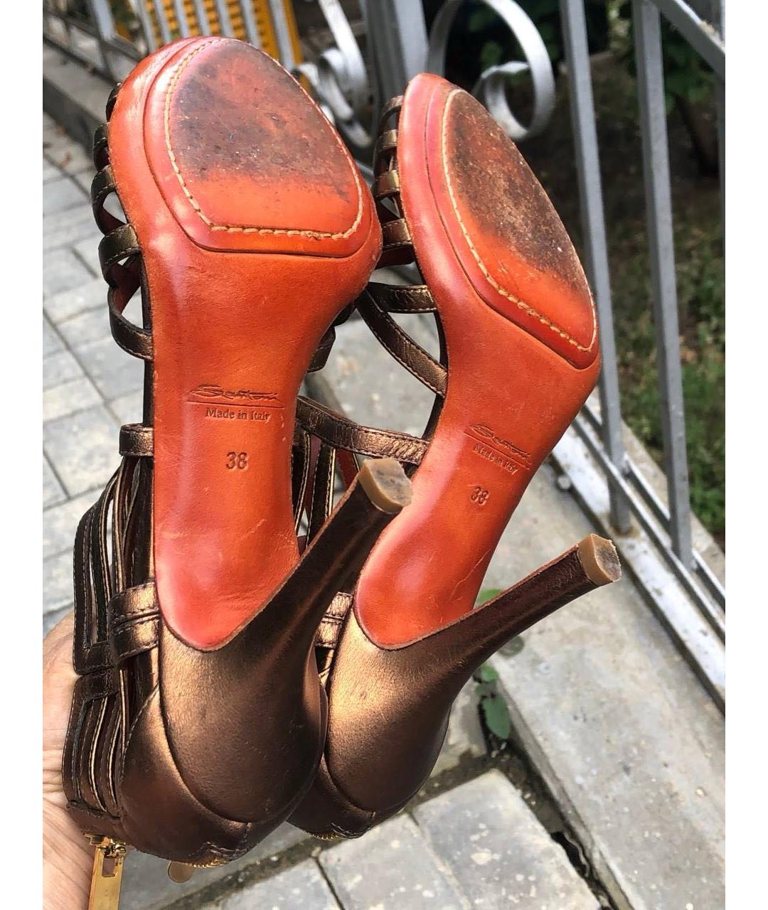 SANTONI Кожаные босоножки, фото 5
