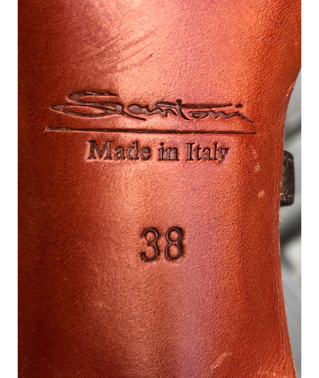 SANTONI Кожаные босоножки, фото 6