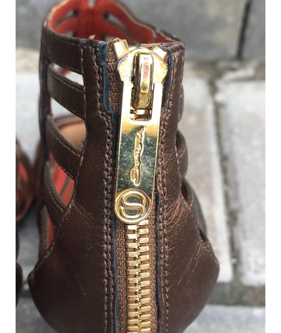 SANTONI Кожаные босоножки, фото 8