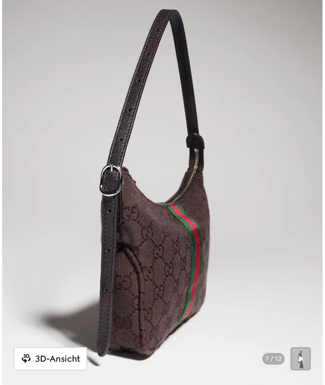 GUCCI Коричневая сумка с короткими ручками, фото 3