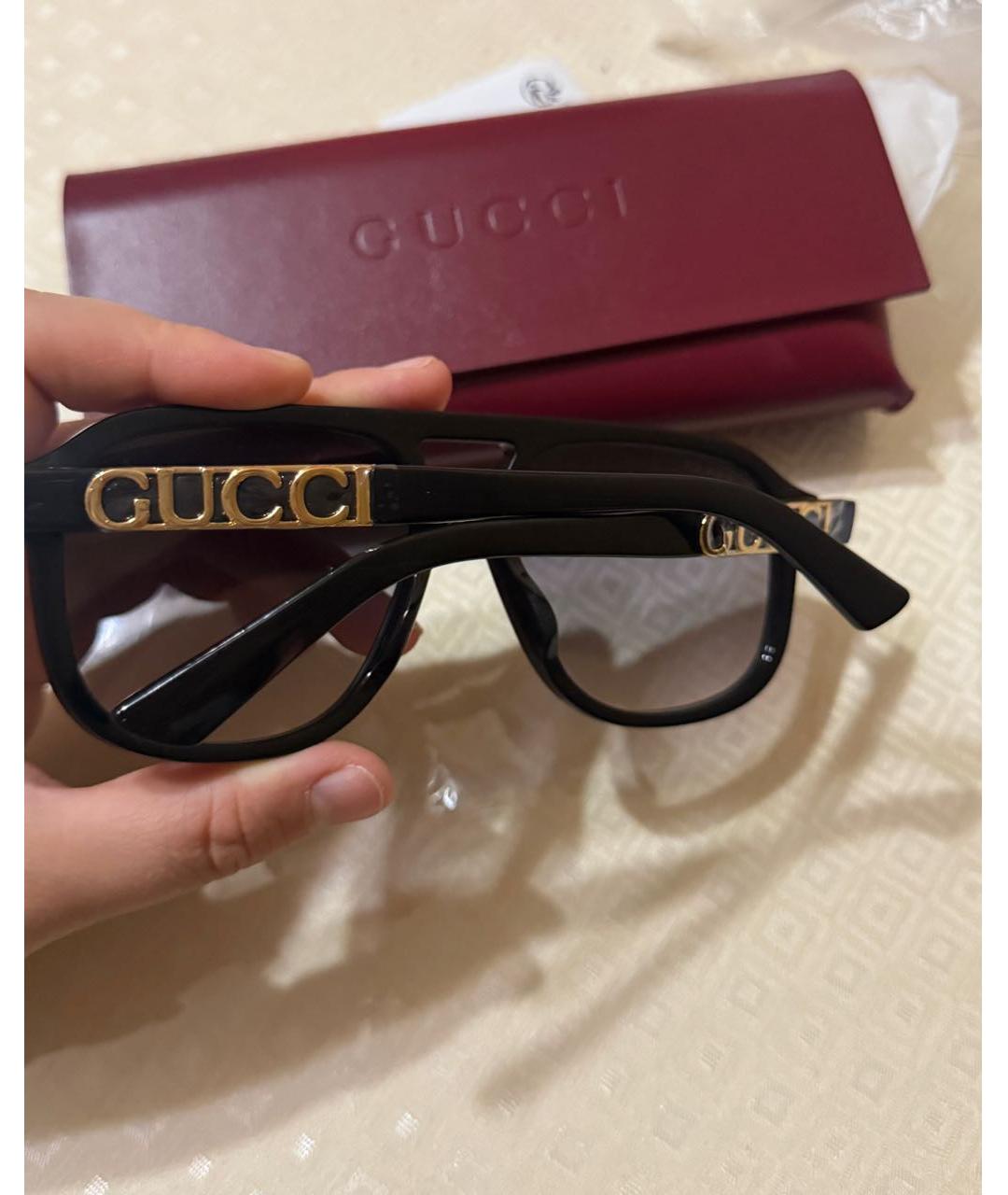 GUCCI Черные пластиковые солнцезащитные очки, фото 3
