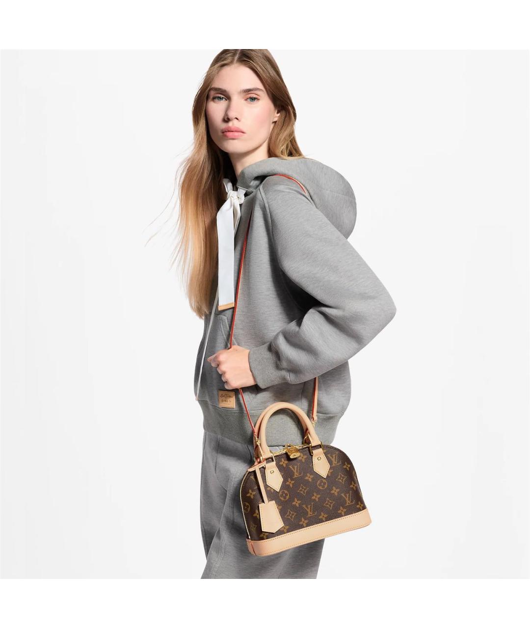 LOUIS VUITTON Коричневая сумка с короткими ручками из канвы, фото 3