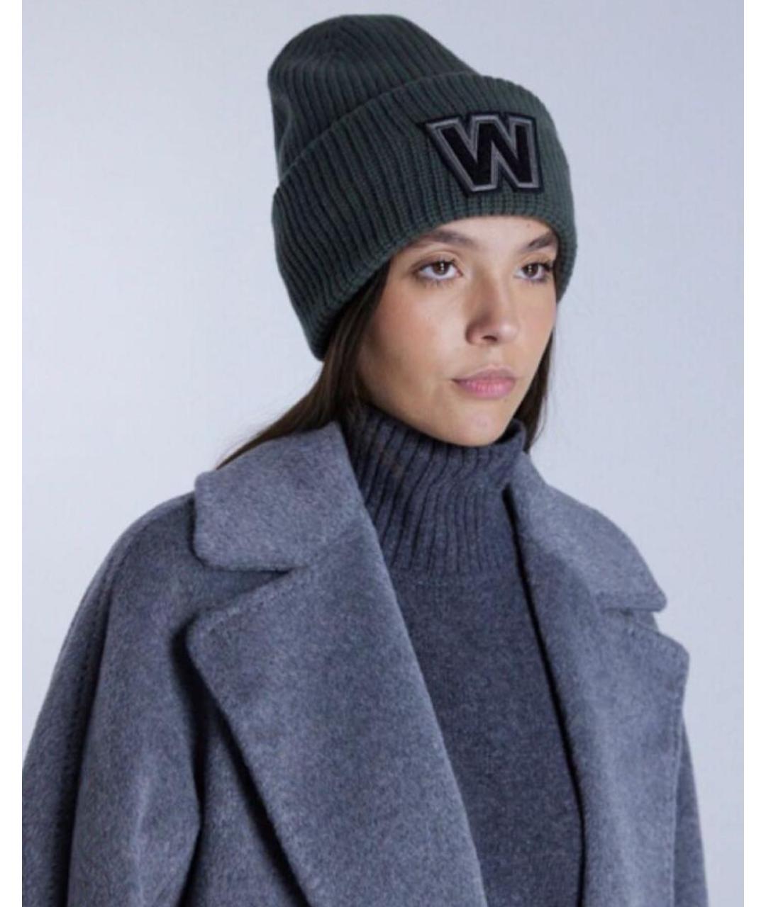 WEEKEND MAX MARA Зеленая шерстяная шапка, фото 2