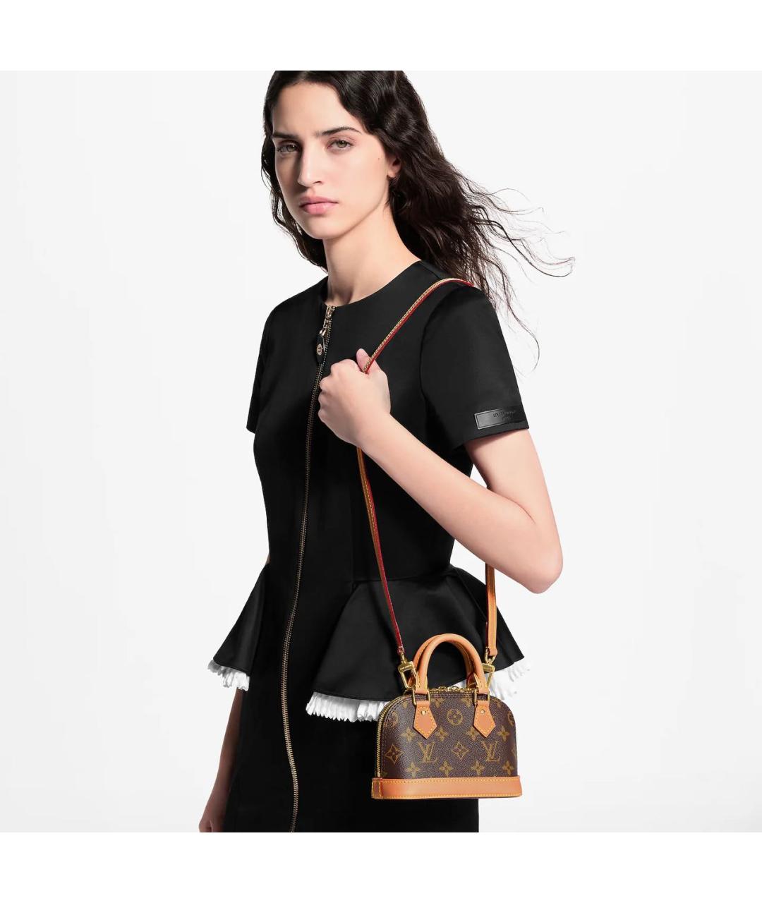 LOUIS VUITTON Коричневая сумка с короткими ручками из канвы, фото 4