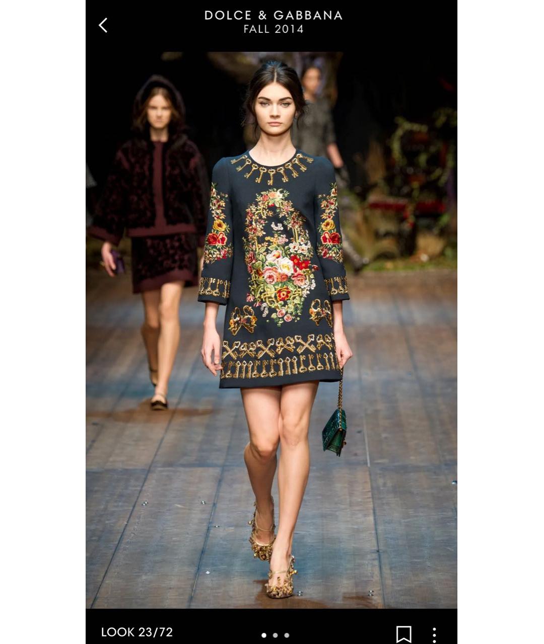 DOLCE&GABBANA Коричневое вискозное коктейльное платье, фото 8