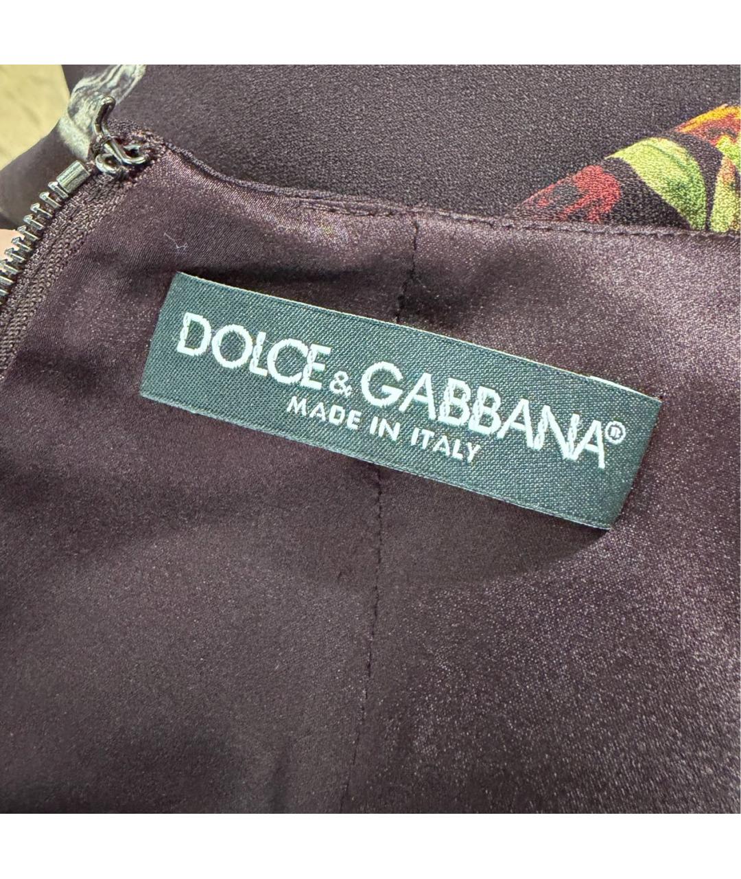 DOLCE&GABBANA Коричневое вискозное коктейльное платье, фото 4