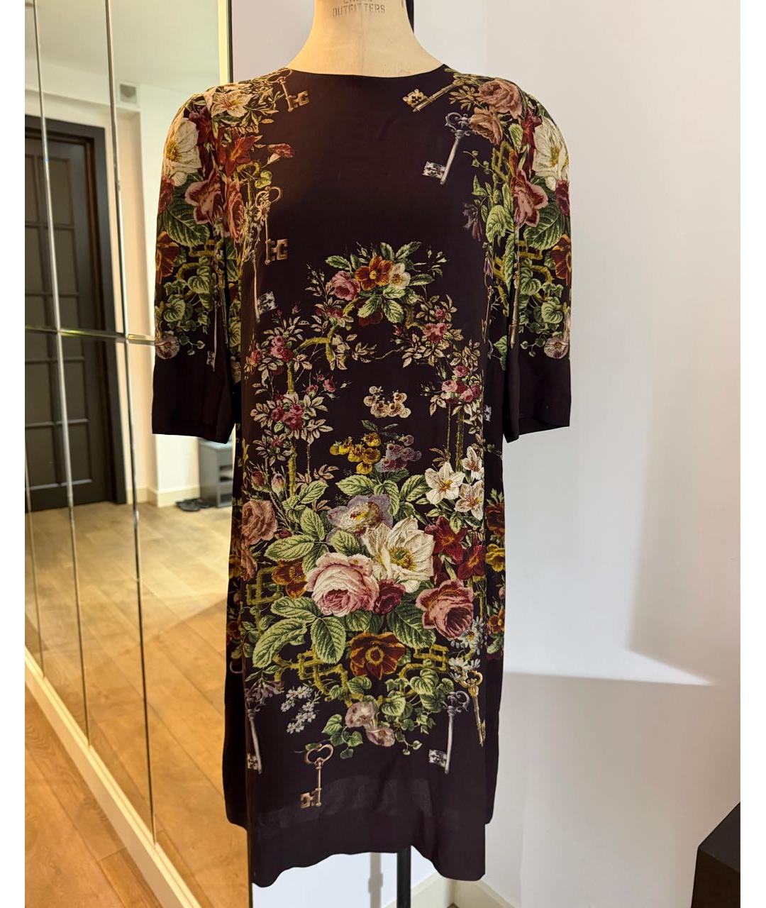 DOLCE&GABBANA Коричневое вискозное коктейльное платье, фото 9