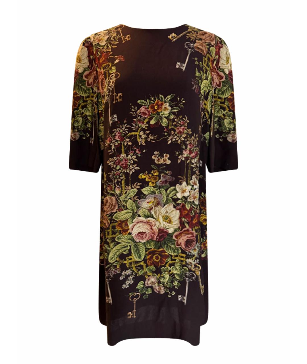 DOLCE&GABBANA Коричневое вискозное коктейльное платье, фото 1