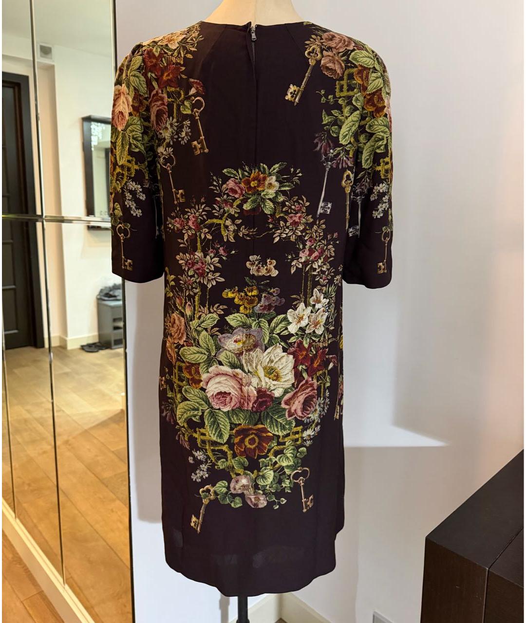 DOLCE&GABBANA Коричневое вискозное коктейльное платье, фото 2