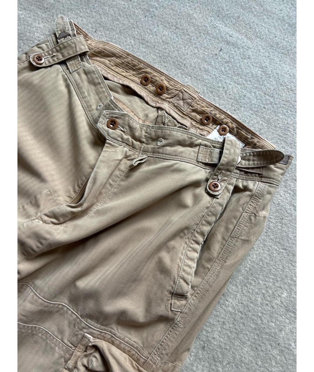 POLO RALPH LAUREN Бежевые хлопковые повседневные брюки, фото 3