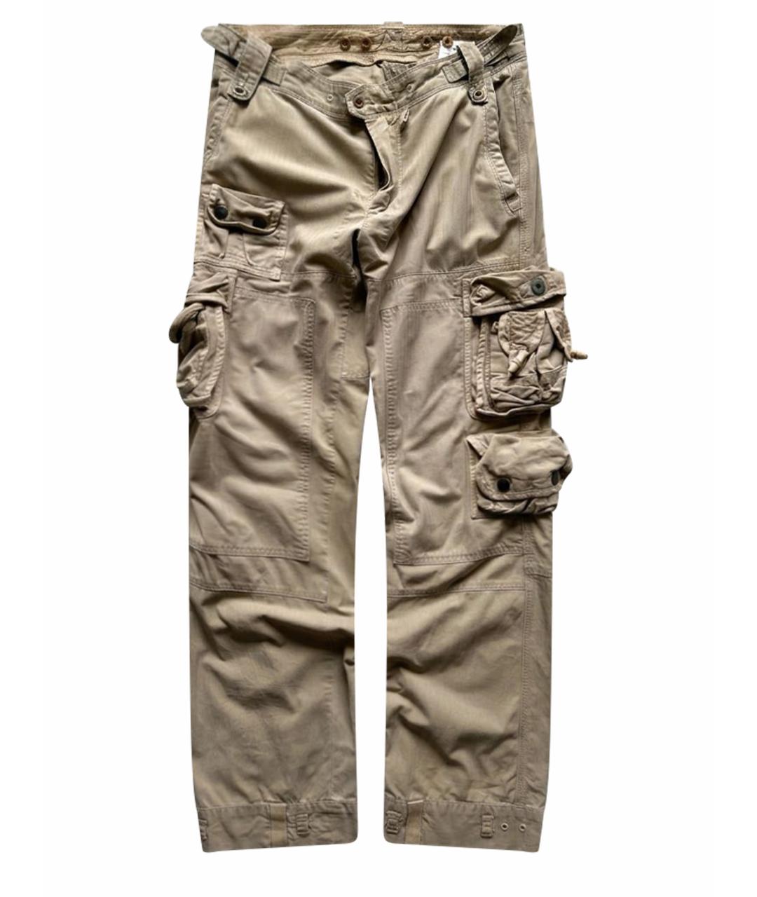 POLO RALPH LAUREN Бежевые хлопковые повседневные брюки, фото 1