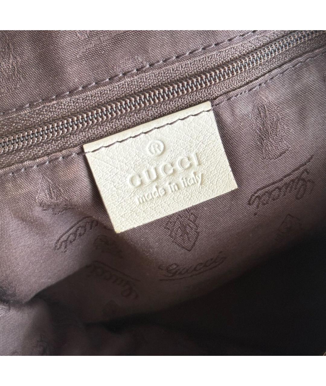 GUCCI Белая кожаная сумка с короткими ручками, фото 7