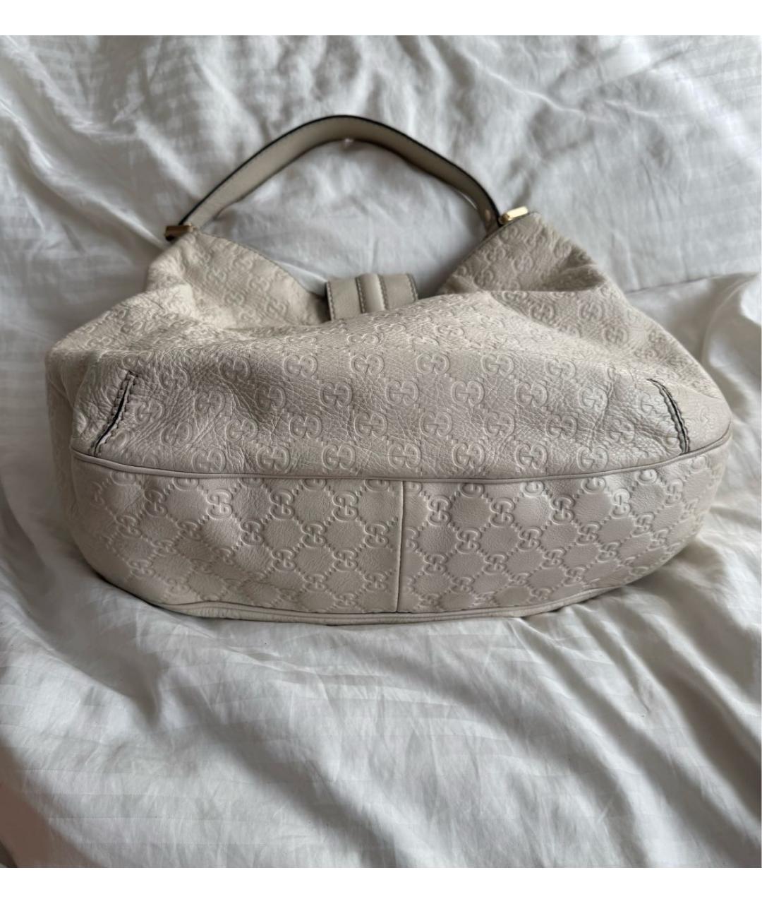 GUCCI Белая кожаная сумка с короткими ручками, фото 3