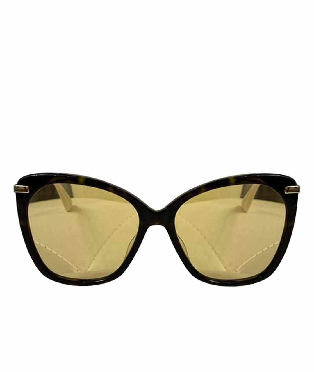 GUCCI Коричневые пластиковые солнцезащитные очки, фото 1