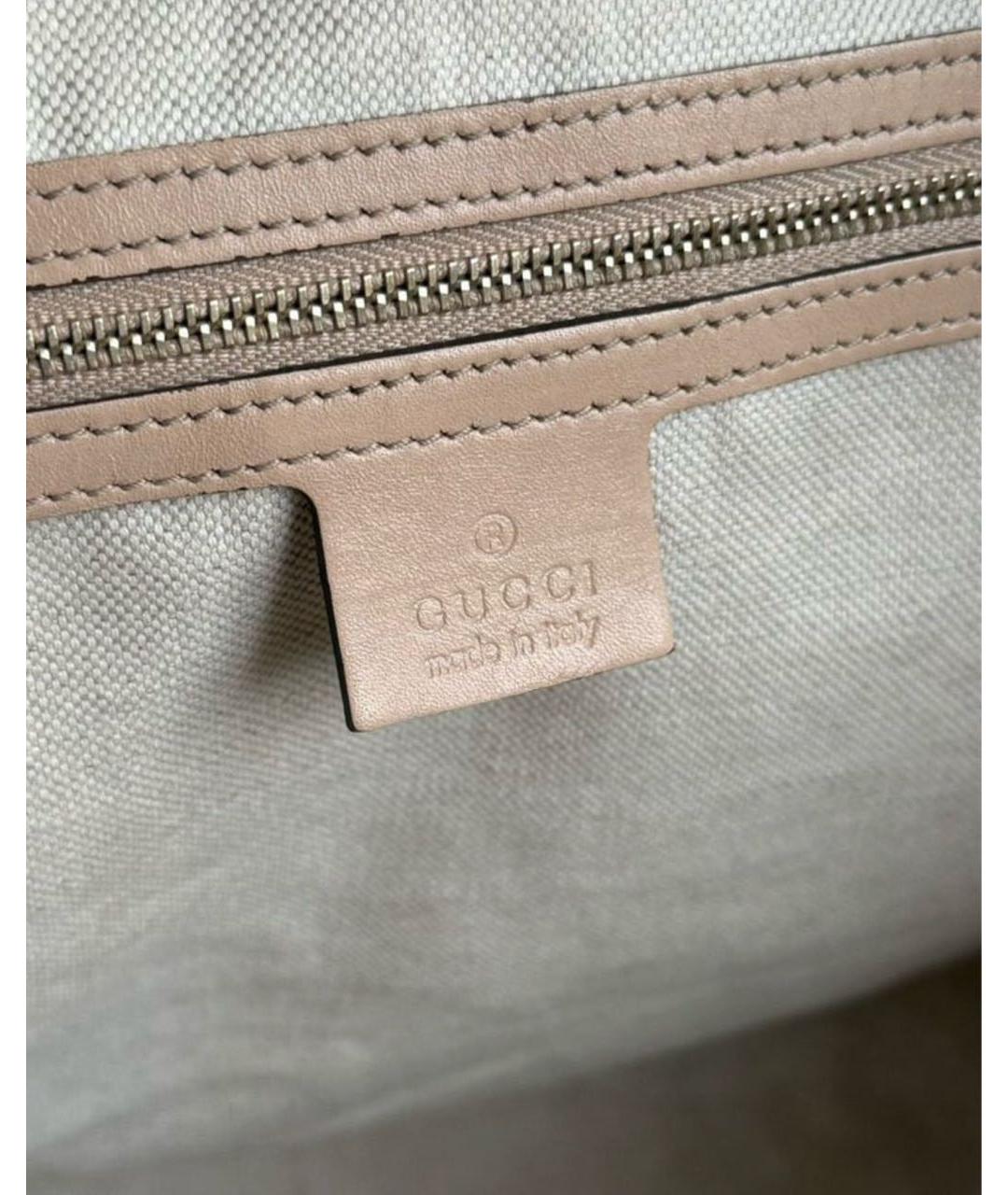 GUCCI Розовая сумка тоут из канвы, фото 6